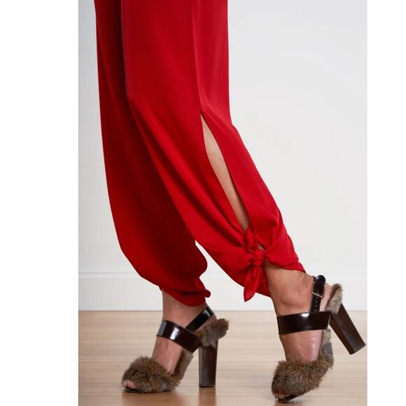 NWT FREE PEOPLE Puna Pondy Pants & Top Set by Nouvelle Silk95Five $620 XS Red - Picture 3 of 10